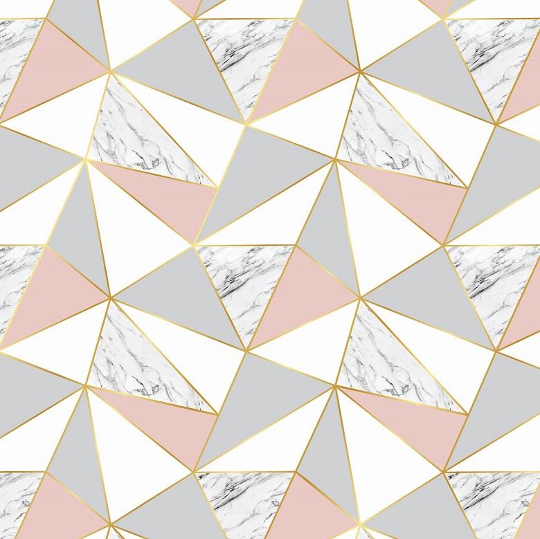 Papel de parede Geométrico Rosa e Cinza CO-624 imagem 02
