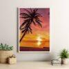 Quadro Decorativo Praia Coqueiro Pôr do Sol CO-206