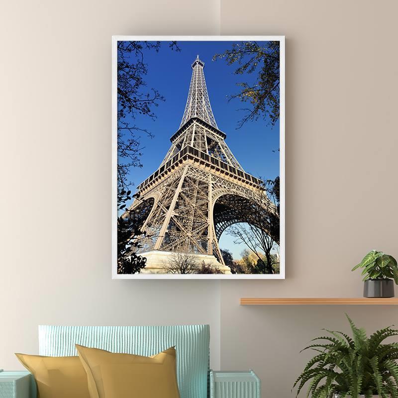 Quadro Decorativo Fotografia Torre Eiffel Céu Azul CO-309