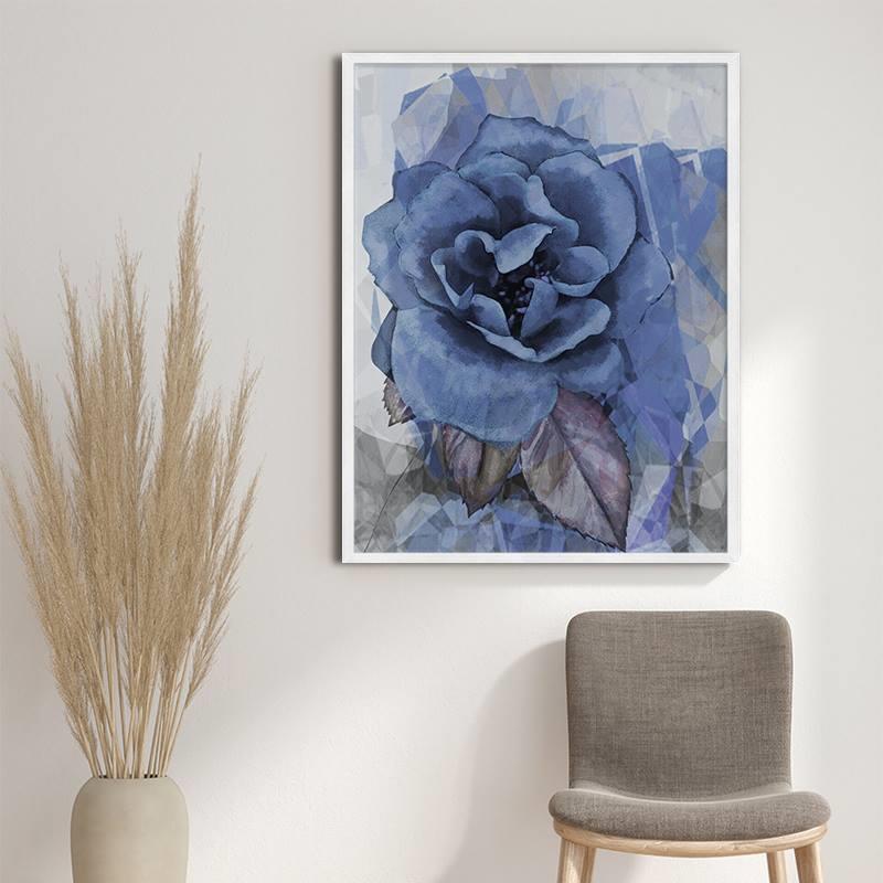 Quadro Decorativo Flor Azul