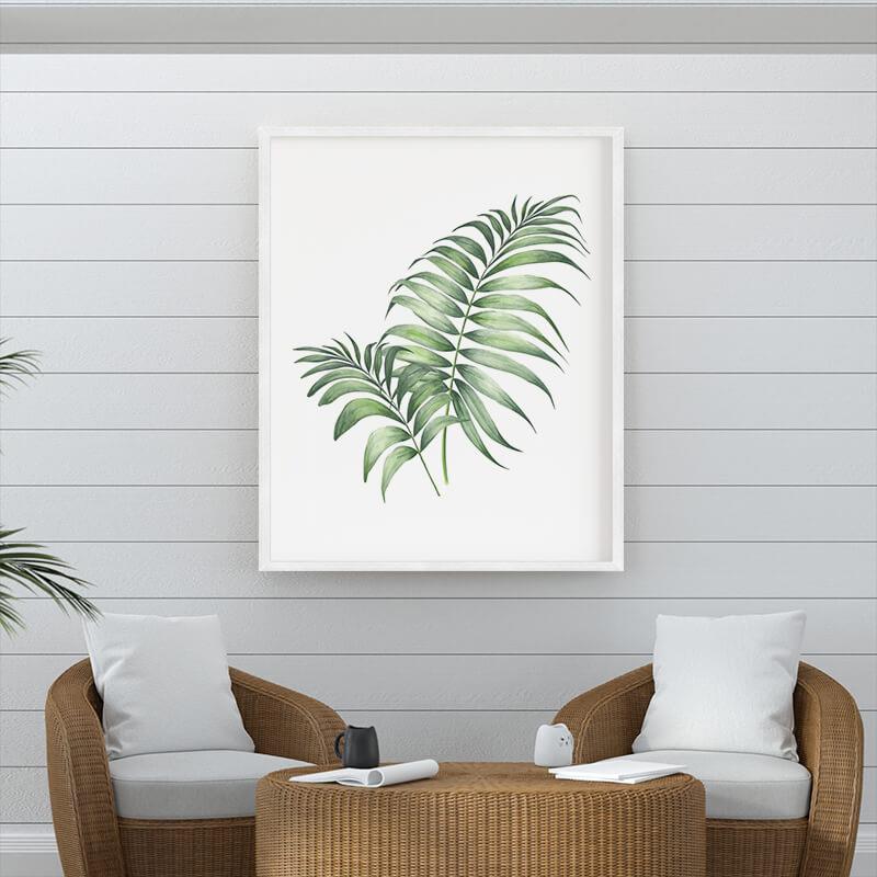 Quadro decorativo folhas de palmeira