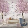Painel Adesivo Árvores Rosa ideal para quarto de meninas